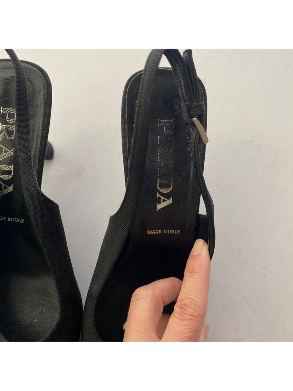 Prada Black Vintage Square Pointed Toe Heels Pumps Shoes EU 38.5 - Picture 10 of 10